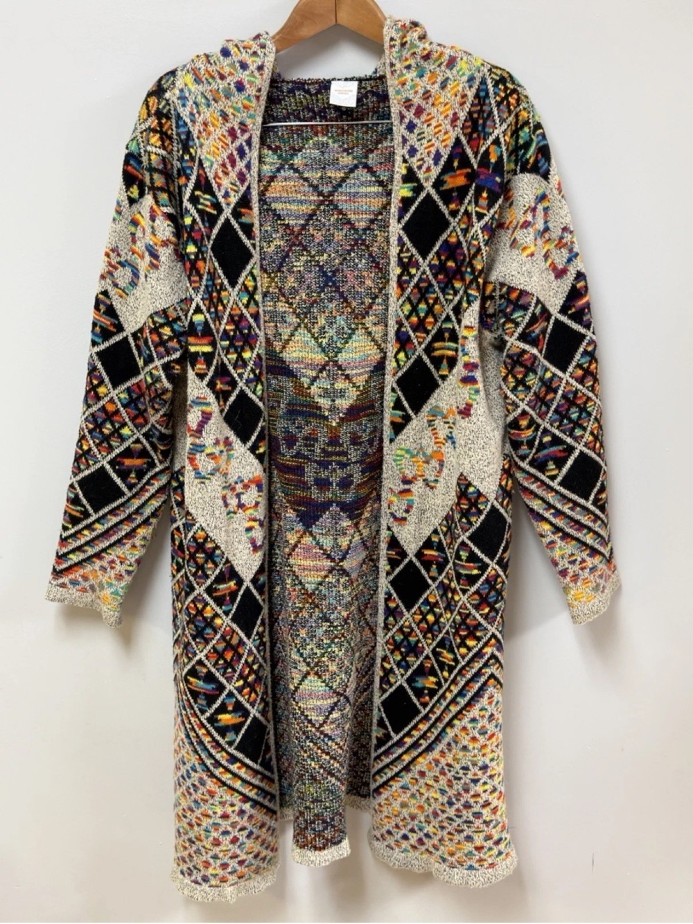 Northern Angel Women’s Multicolored Aztec Hooded Duster Cardigan Size M/L - Picture 4 of 7